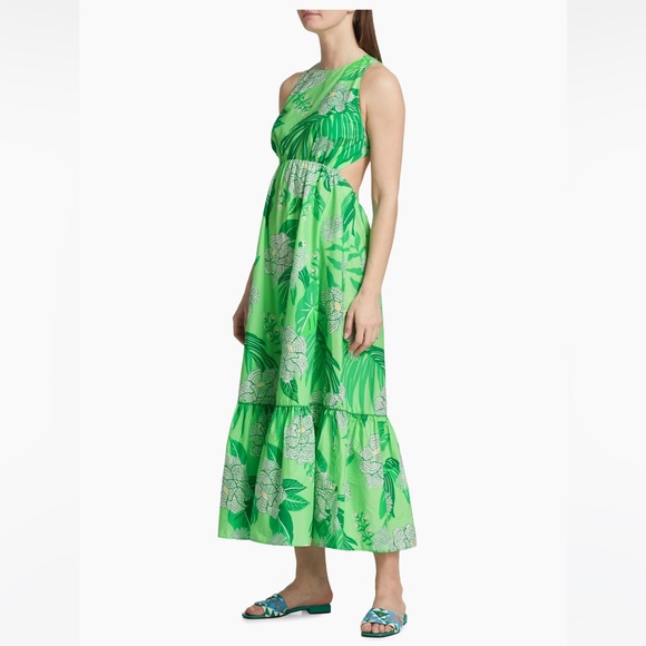FARM Rio Dewdrop Floral Green Midi Dress - Picture 5 of 10